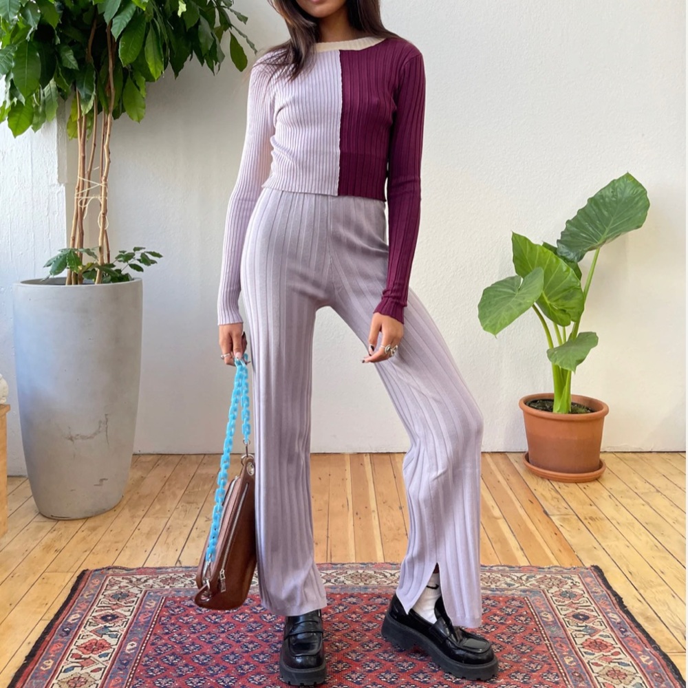 Isalis lavender knit pants NWOT